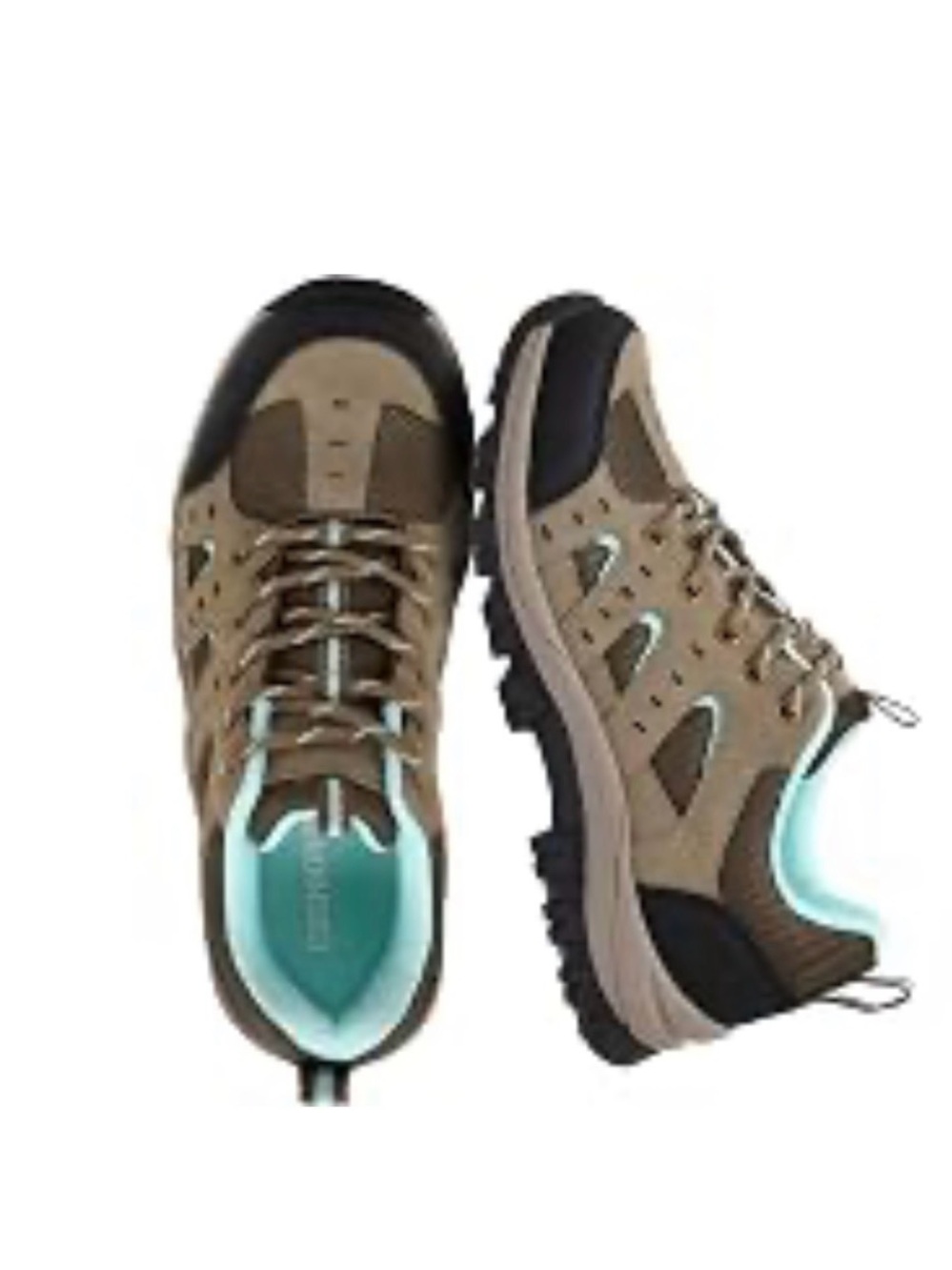 Women’s Brown Hiking Sneakers with Teal Insole